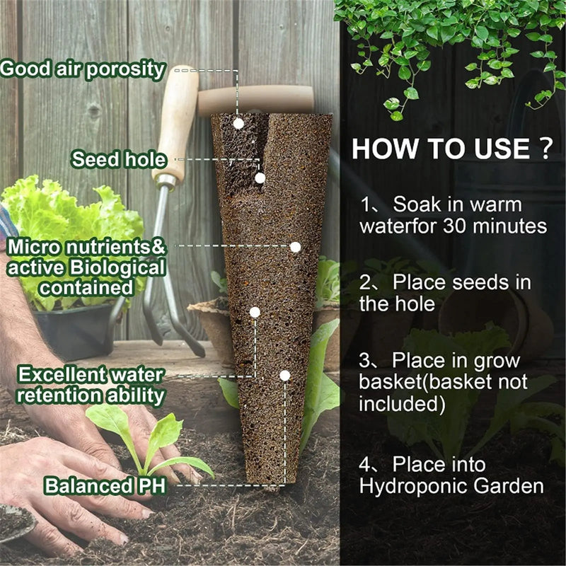 HydroLeaf Hydroponik Starter-Set 120-teilig | Mit Körbchen, Schwämmen & Abdeckungen | Für Indoor-Garten & Aufzucht
