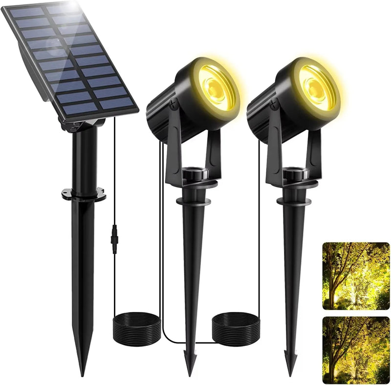 Solar Gartenstrahler LumiGlow DuoColor | 3000K/6000K Warm- & Kaltweiß | IP65 Wasserdicht | Automatischer Dämmerungssensor