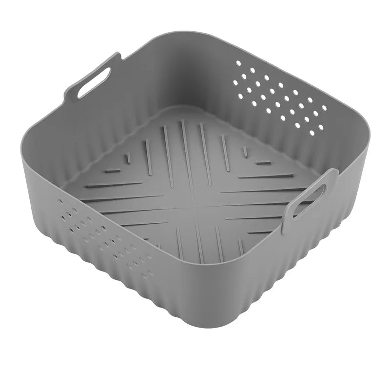 CrispEase | Silikon-Einsatz für Heißluftfritteusen | Wiederverwendbar & Antihaft | Ø 22,5 cm | Für 5–8 QT Modelle