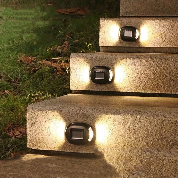 Solivio Solar Wandleuchte Oval | IP65 Wetterfest | Oben & Unten Lichtstrahl | Für Garten & Außenwand