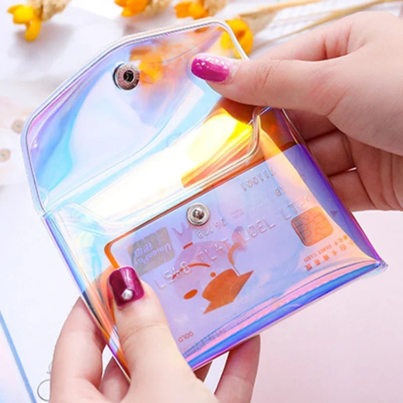 HoloShine Kosmetiktasche Transparent | Laser-Effekt Kulturbeutel | Für Make-up, Stifte & Reisen | Wasserdicht & Stylisch