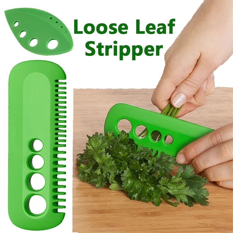 GrünSchnell Kräuterentferner für Gemüse | 4-in-1 Stripper für Petersilie, Koriander & Co. | Handlicher Küchenhelfer aus ABS-Kunststoff