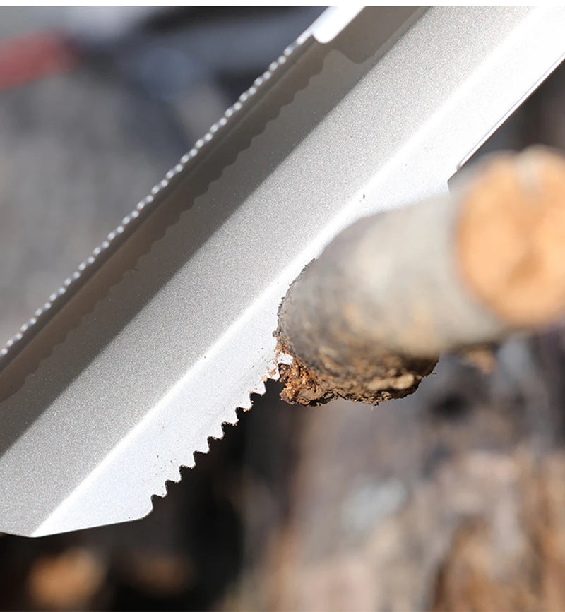 Tivaro EdgeLite Titan-Handschaufel mit Wellenschliff & Clip | Ultraleicht & rostfrei | Für Camping, Garten & Outdoor