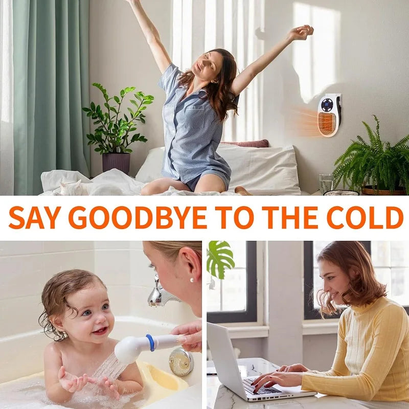 EcoHeat Steckdosen-Heizlüfter | Energieeffizient & Leise | Digitaler Thermostat & Timer | EU-Stecker