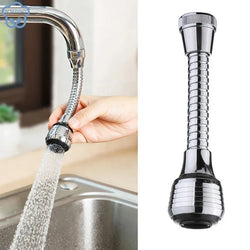Wasserhahnverlängerung Aquavero FlexFlow | 360° drehbarer Aufsatz mit 2 Strahlarten | Wassersparender Perlator für Küche & Bad | Aus ABS-Kunststoff
