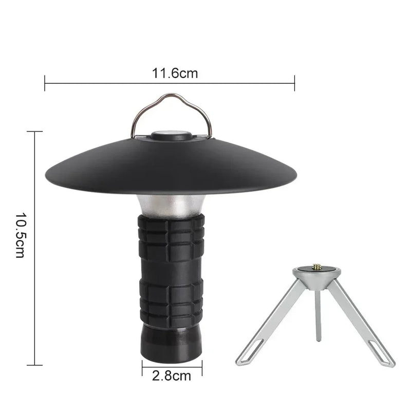 LUXTREK Campinglampe | Wiederaufladbare LED-Taschenlampe mit 300 Lumen | 3 Leuchtmodi | Kompatibel mit Tripod-Halterung
