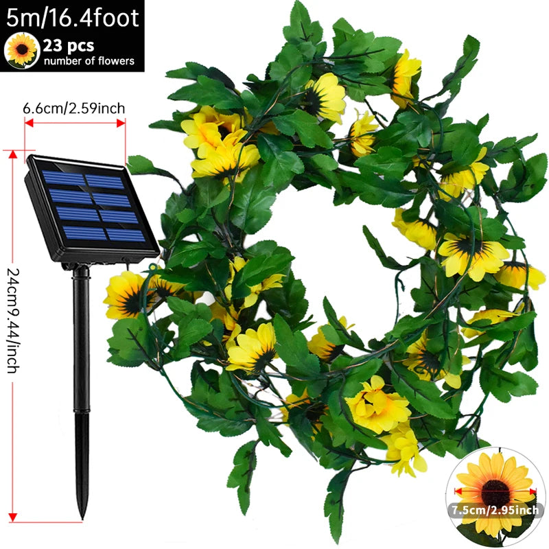 Solar-Lichterkette Floralina | Gänseblümchen-Design | 8 Modi & Solarenergie | Für Garten, Hochzeit & Deko