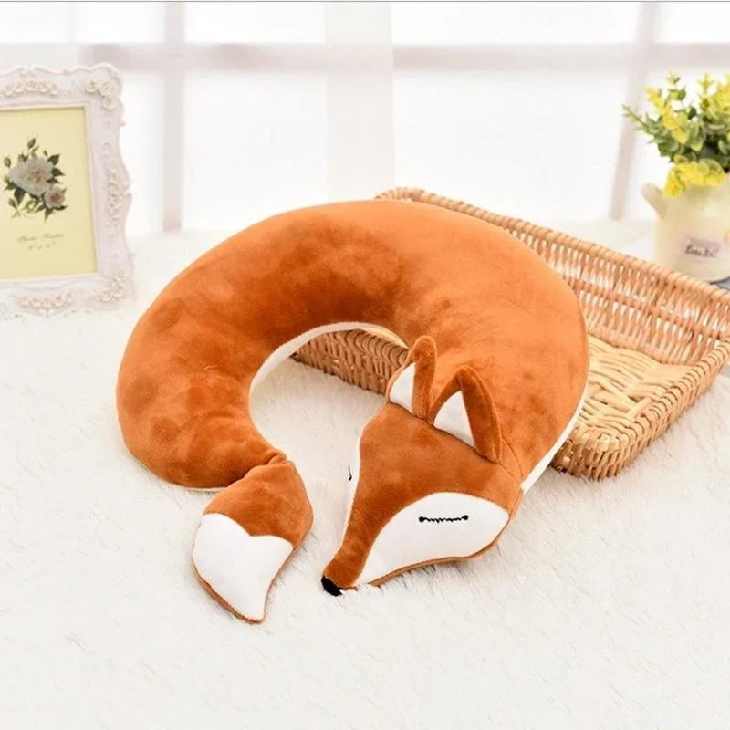 ReiseFuchs Nackenkissen | Superweich & Ergonomisch | Cartoon-Fuchs Design | Für Kinder & Erwachsene