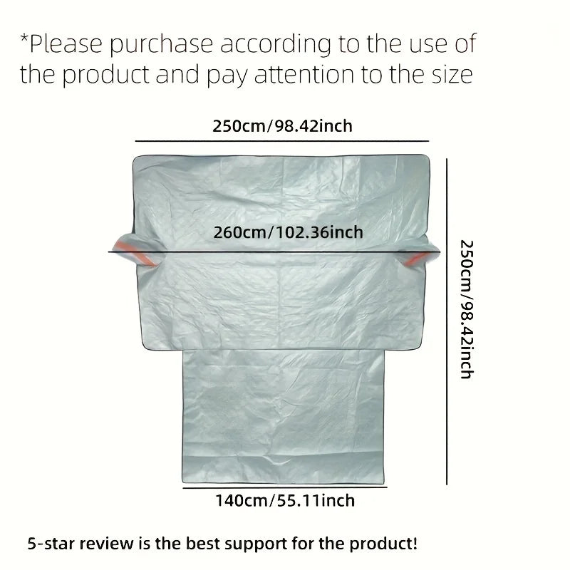 FrostShield Max | Auto Frontscheibenabdeckung | Wind- & Frostschutz | Sonnenschutz & Eisschutz in Einem | Ganzjahresabdeckung