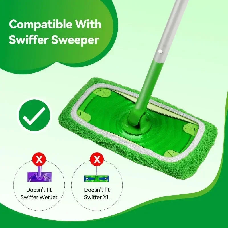 CleanFlex Ersatz-Mopptuch | Wiederverwendbar & Saugstark | 25,5×11,5 cm | Grün