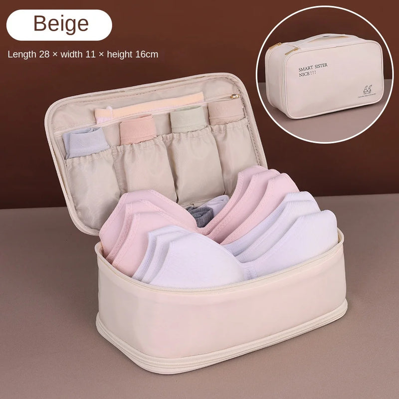 Packlyne Wäsche-Organizer Tasche | Doppeltes Fach | Für Unterwäsche, Socken & Strümpfe | Kompakt & geräumig | Reise-Essential