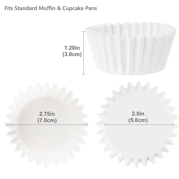 Cupcake Papierförmchen BakePure 200er Set | Antihaft & Faltenfrei | Für Muffins & Cupcakes | Ofen- & Mikrowellengeeignet | Lebensmittelecht