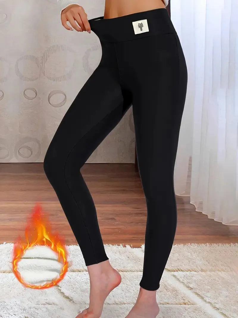 Damen Thermo-Leggings | Lammkaschmir Gefüttert & Figurformend | High Waist & Booty-Lifting Effekt | Velureva