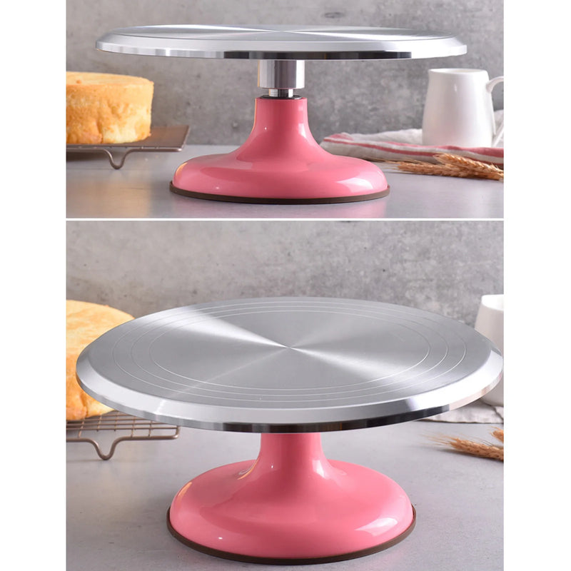 Bakello Tortendrehteller Aluminium 25 cm | Rutschfest & drehbar | Profi-Kuchendrehscheibe für Backen & Dekorieren