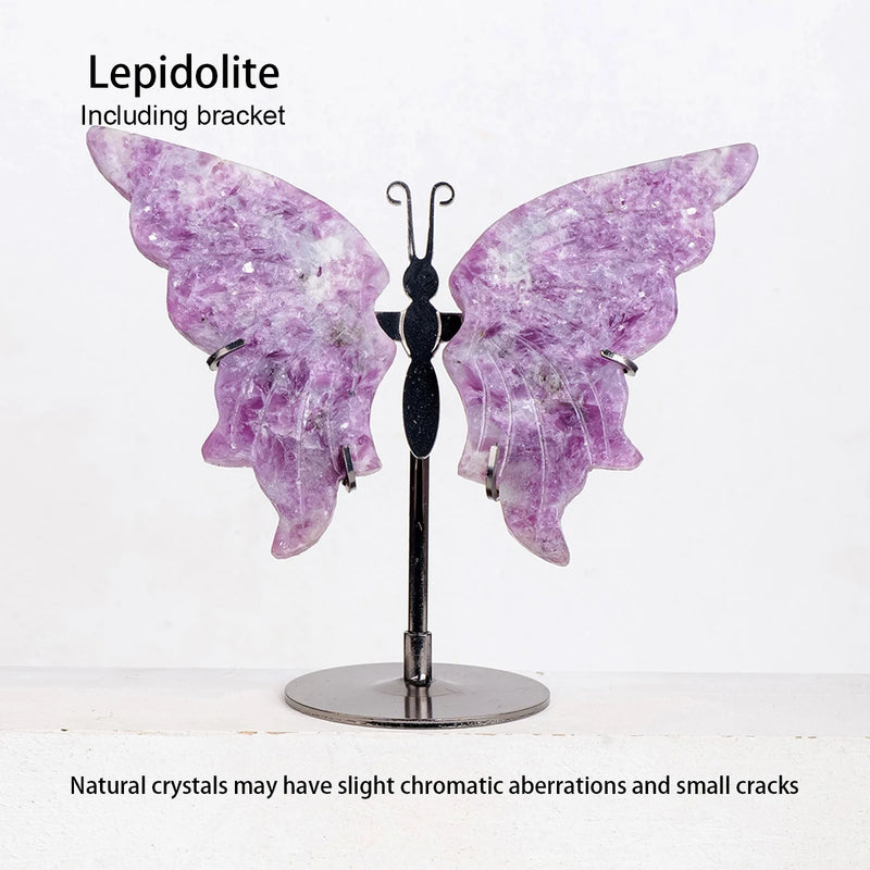 Kristallschmetterling Amethera | Handgeschnitzt aus Naturstein | Amethyst-Flügel | Deko & Geschenk