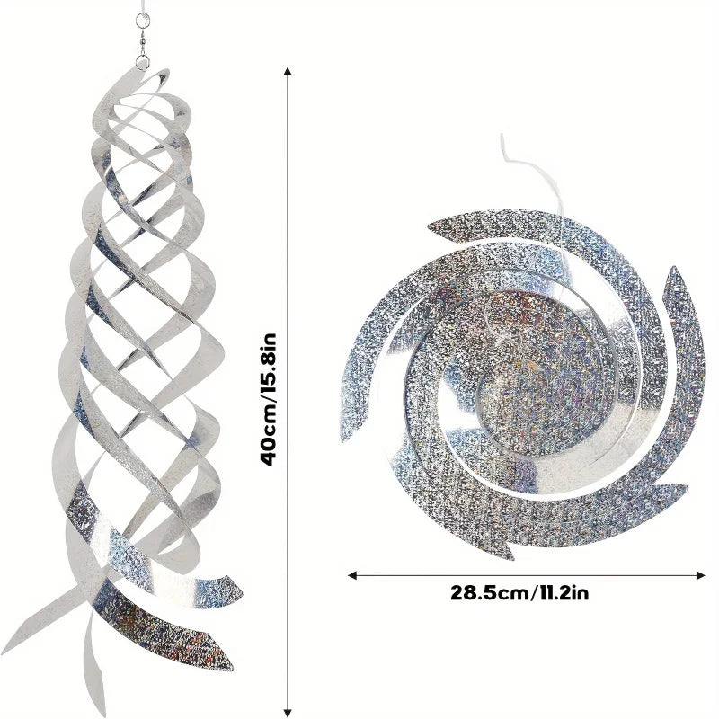 Vogelschreck Reflektoren SkyTwist | 6er-Set | Spiraleffekt gegen Vögel & Spechte | Wetterfestes Silber-Mylar