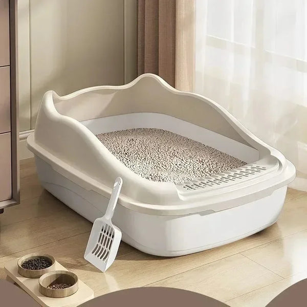 Katzentoilette Felviva CleanStep Mini | Kleine Anti-Spritz Katzentoilette mit hoher Umrandung | Inklusive Streuschaufel | 36,9×29,3×16 cm