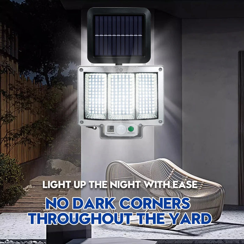 Solvalux Solar Wandleuchte mit Bewegungsmelder | 192 LEDs | Abnehmbares Solarpanel mit 5 m Kabel | 4 Modi & Fernbedienung | IP65 Wasserdicht