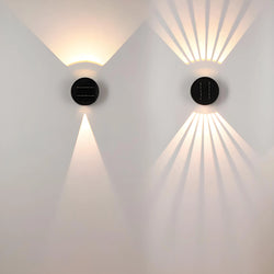 Solaréa Solar-Außenwandleuchte Up‑Down 10 × 10 cm | IP65 Wasserdicht | Solar‑LED für Haus, Garten & Terrasse