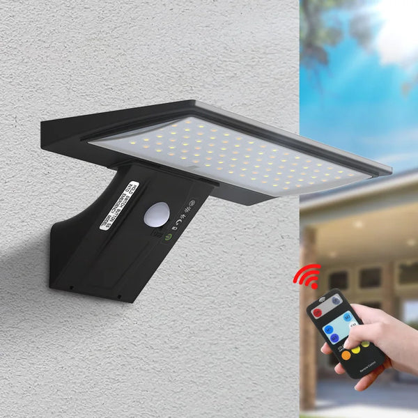 Solargo Lichtpro Solar Wandleuchte Außen | Bewegungssensor & 4 Modi | 90 LEDs | Wasserdicht & Extrem Hell