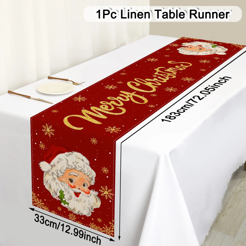 Festivara | Weihnachts-Tischläufer | Leinenoptik | Festliche Dekoration für Esstisch & Kommode | 2025
