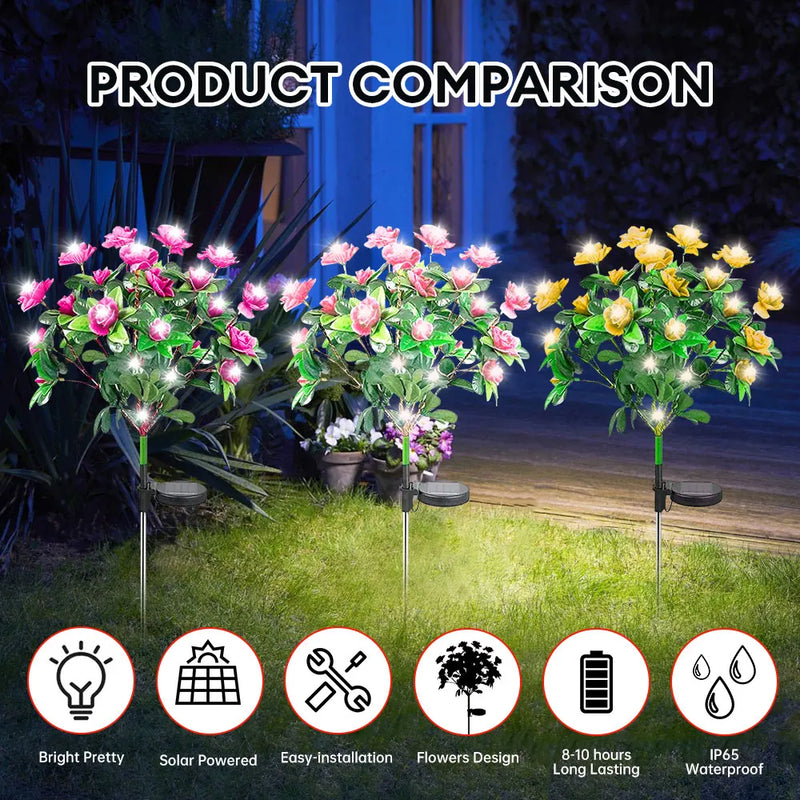 Solar Gartenlampe Lumosia | LED Azaleen | Wetterfest & Kabellos | 8h Leuchtzeit