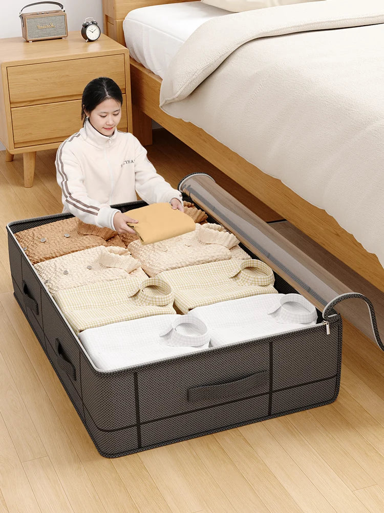 Unterbett-Aufbewahrungstasche | Faltbar & Belastbar | Mit Sichtfenster | StowGuard® für Kleidung & Bettwäsche