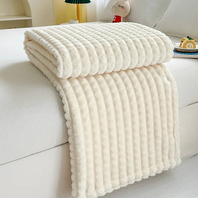 FauxFurria | Flauschige Imitatfell-Flanell-Decke | Uni-Farben | Winter & Ganzjahresgebrauch