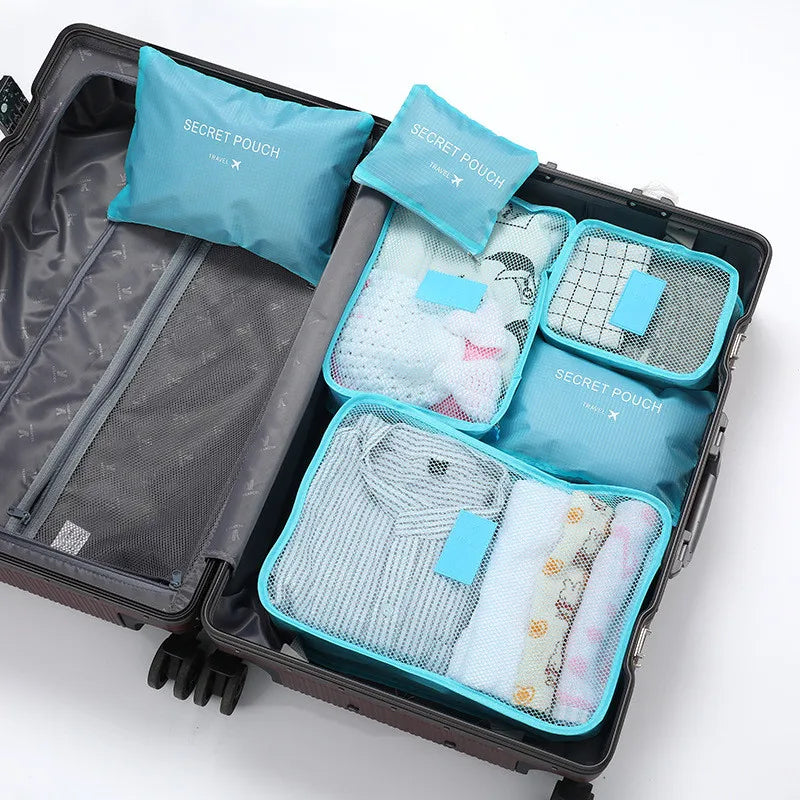 TRAVORO Packwürfel Set | 6-teilig | Wasserdicht & Extra Volumen | Koffer Organizer für Herren