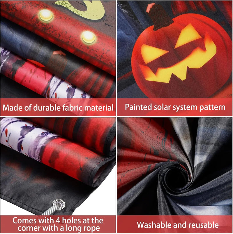 HorrorDrape Halloween Vorhang | Dunkles Grusel-Design | Polyester Wandteppich | Verschiedene Größen