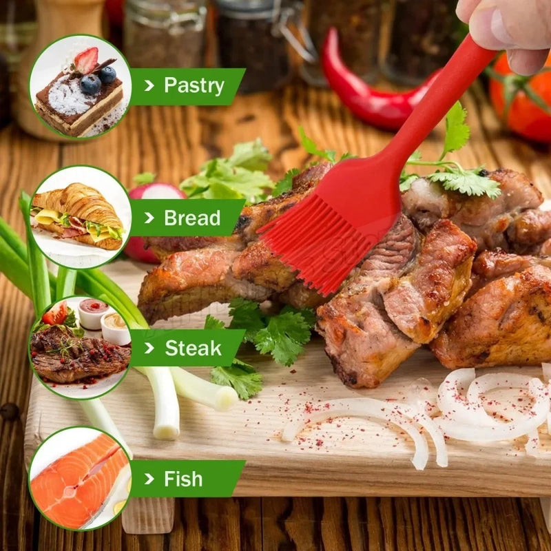 GrillFein Silikon-Marinierpinsel | Hitzebeständig & Hygienisch | Für BBQ, Backen & Kochen