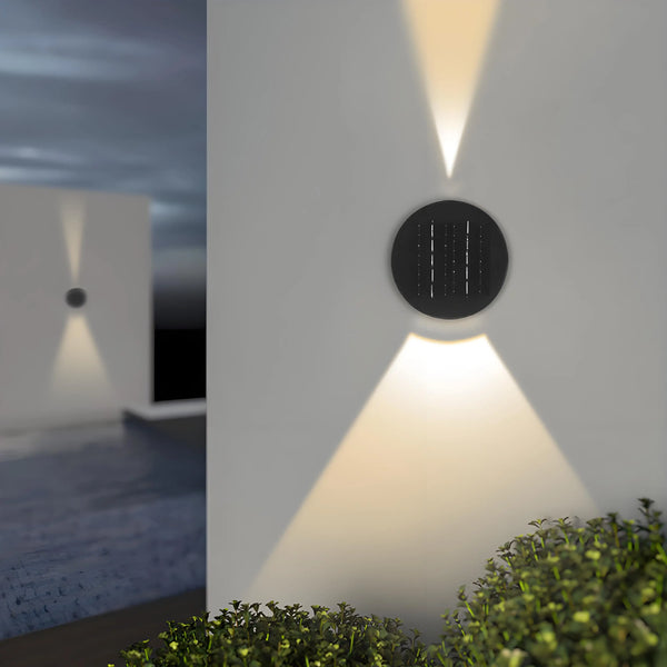 Solaréa Solar-Außenwandleuchte Up‑Down 10 × 10 cm | IP65 Wasserdicht | Solar‑LED für Haus, Garten & Terrasse