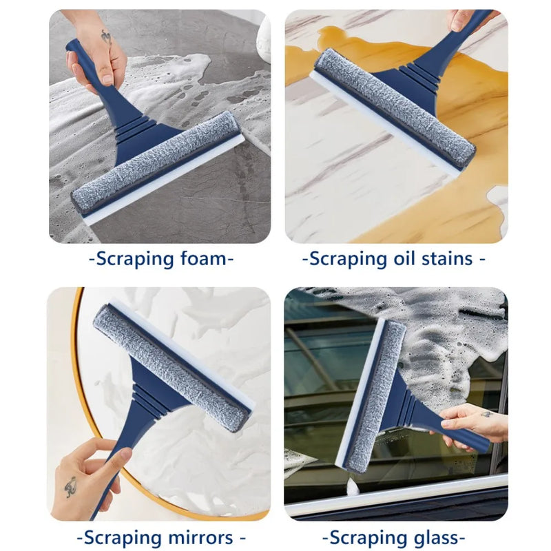 FensterFlex 2-in-1 Fensterreiniger | Verstellbarer Teleskopstiel | Wischer & Mikrofaser-Mopp | Für Fenster, Glas & Rahmen