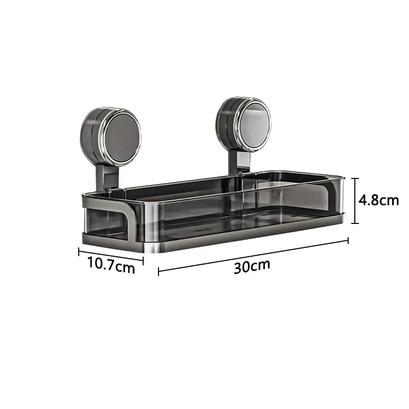 Wandregal mit Saugnapf | Ohne Bohren | Ablage für Bad & Küche | Multifunktional