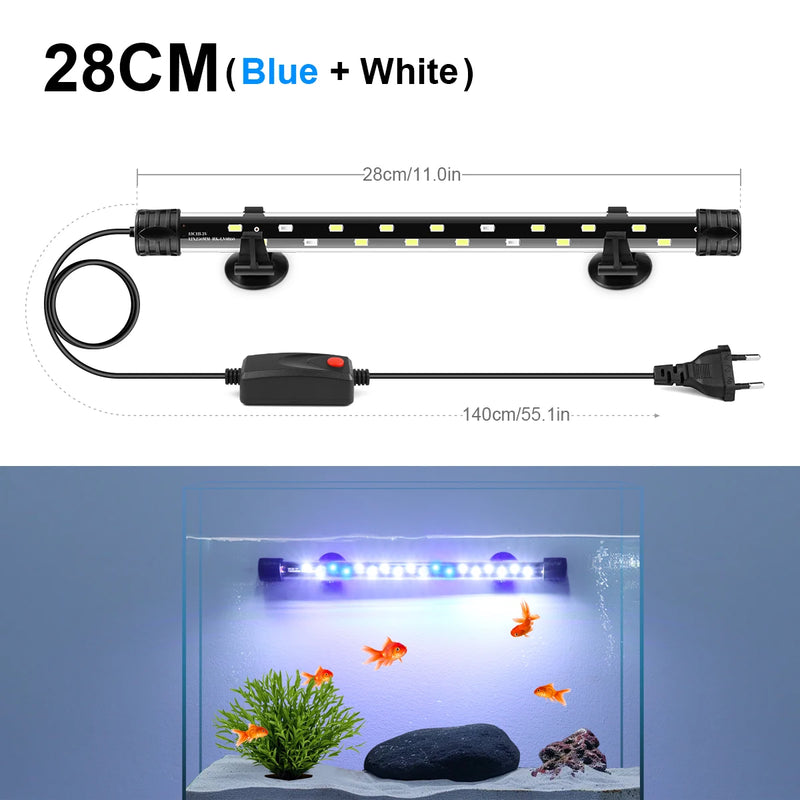 Aquanova LED-Aquariumlampe | Wasserdicht & Eintauchbar | Pflanzenwachstum & Fischfarben | 18–58 cm