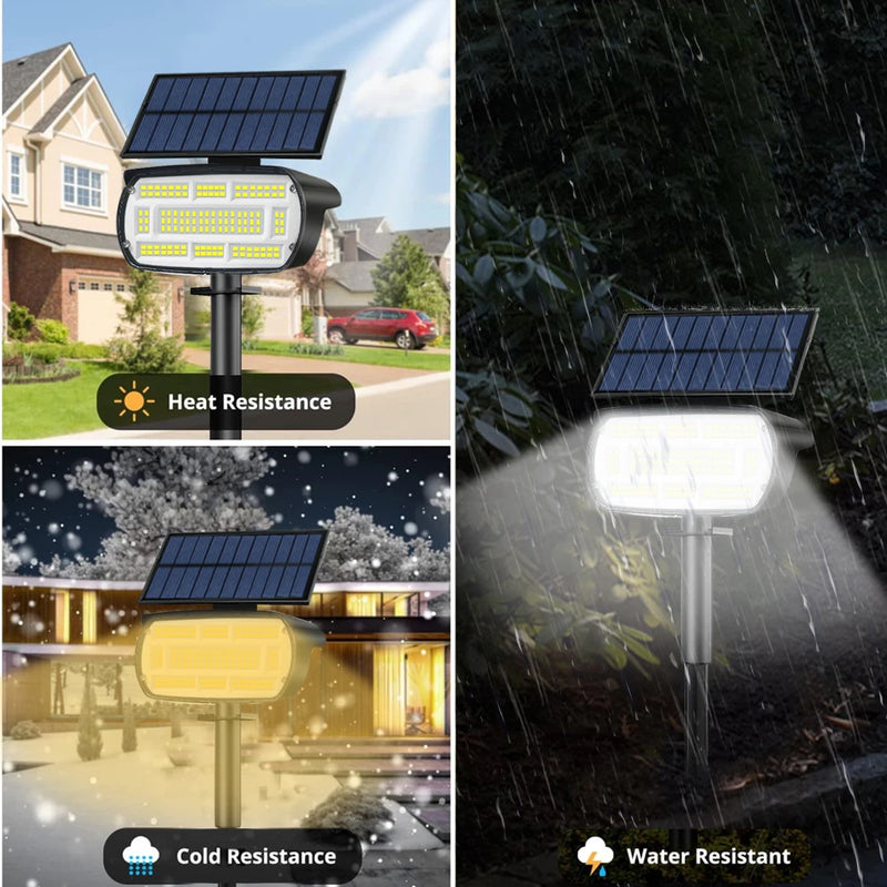 Solarstrahler Heliora 136LED | Ultrahell & wetterfest | IP65 Garten-Spot mit 3 Helligkeitsmodi & 215 ft² Leuchtbereich