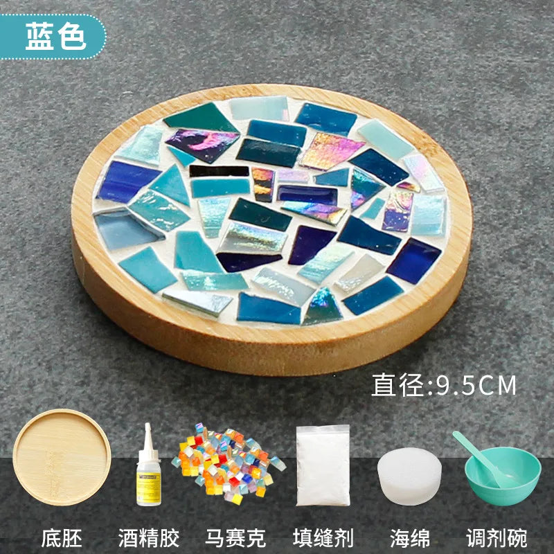 Bambus Mosaik-Untersetzer MosaicJoy | Herz & Quadrat | DIY-Bastelset für Kinder & Erwachsene