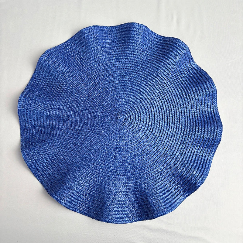 TAVOLIA Platzsets 6er-Set | Rund Ø 36 cm | Geflochtenes Design | Waschbar & Hitzebeständig | Rüschenrand