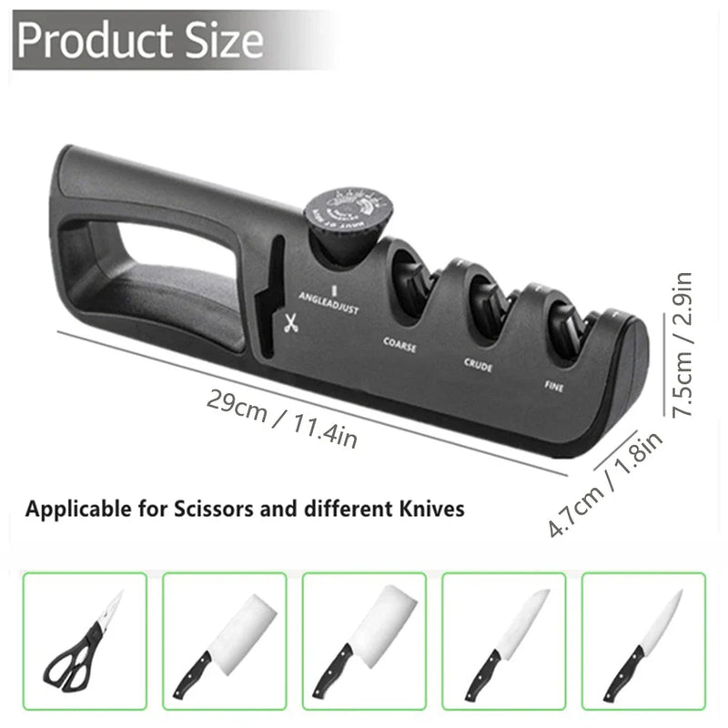 SharpEdge Pro Messerschärfer | 3-Stufen-System | Verstellbarer Winkel 14°–24° | Für Messer & Scheren