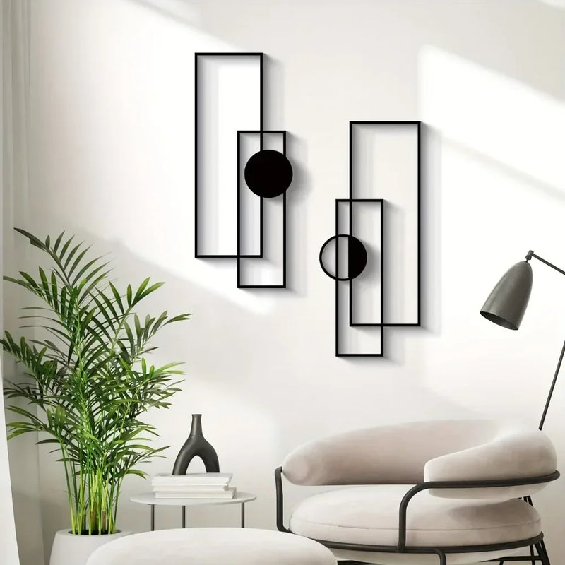 LINEORA Wanddeko Set | 4-teilig | Abstrakte Mode-Silhouetten aus Metall | Minimalistisches Design