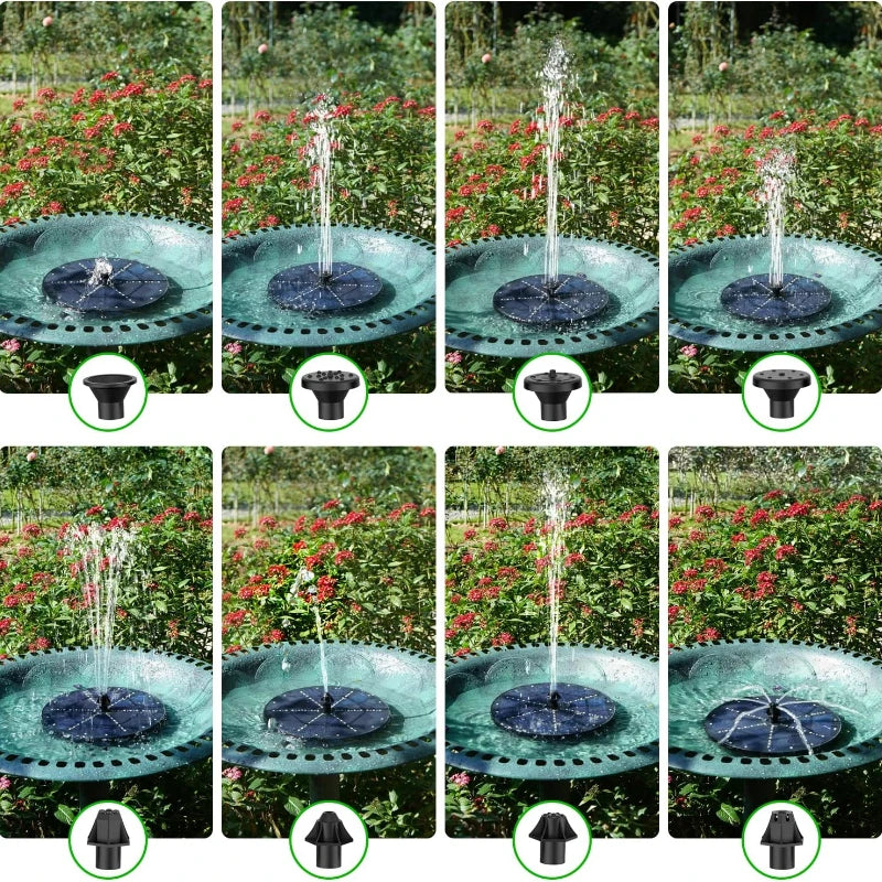 Solarbrunnen AquaLuce 4W | Mit 60 LEDs & 2000 mAh Akku | Automatische Wasser- & Lichtfunktion | Für Teiche, Vogelbäder & Garten