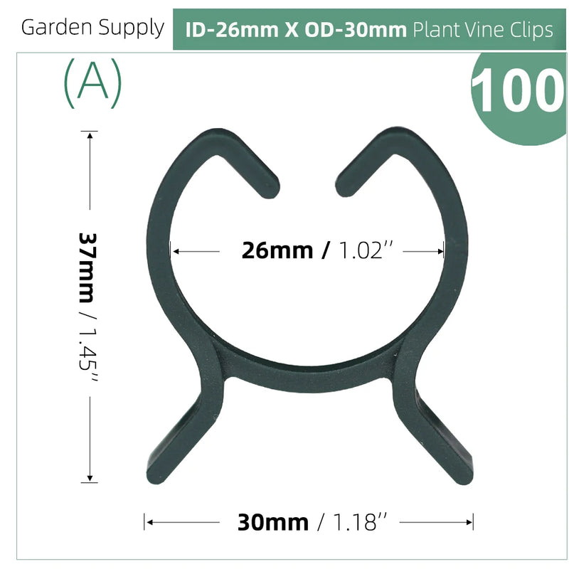 ClipPlant Max | 100er-Set Pflanzenclips in 2 Größen | Für Tomaten, Kletterrosen & Gemüse | UV-beständigc