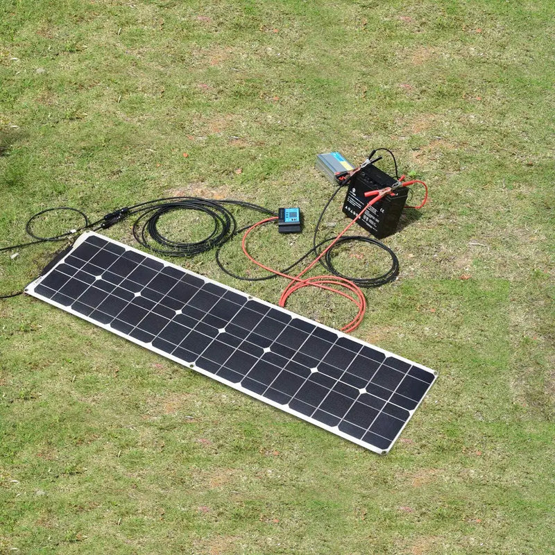 SunFlex Pro Flexibles Solarpanel-Set 50W | Ultraleicht & Biegsam | 12V/24V | Für Auto, Boot, Wohnmobil & Camping