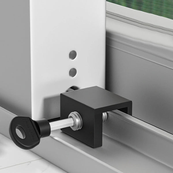 Fenster- und Türsicherung SafeGlide DuoStop | 2er-Set Schiebefenster-Schlösser mit Inbusschlüssel | Kindersicherung & Einbruchschutz | 3 × 2,4 × 2,2 cm