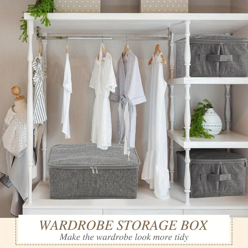 Faltbare Aufbewahrungsboxen mit Deckel | Stapelbar & Stabil | Stoffboxen mit Griffen | Storvana