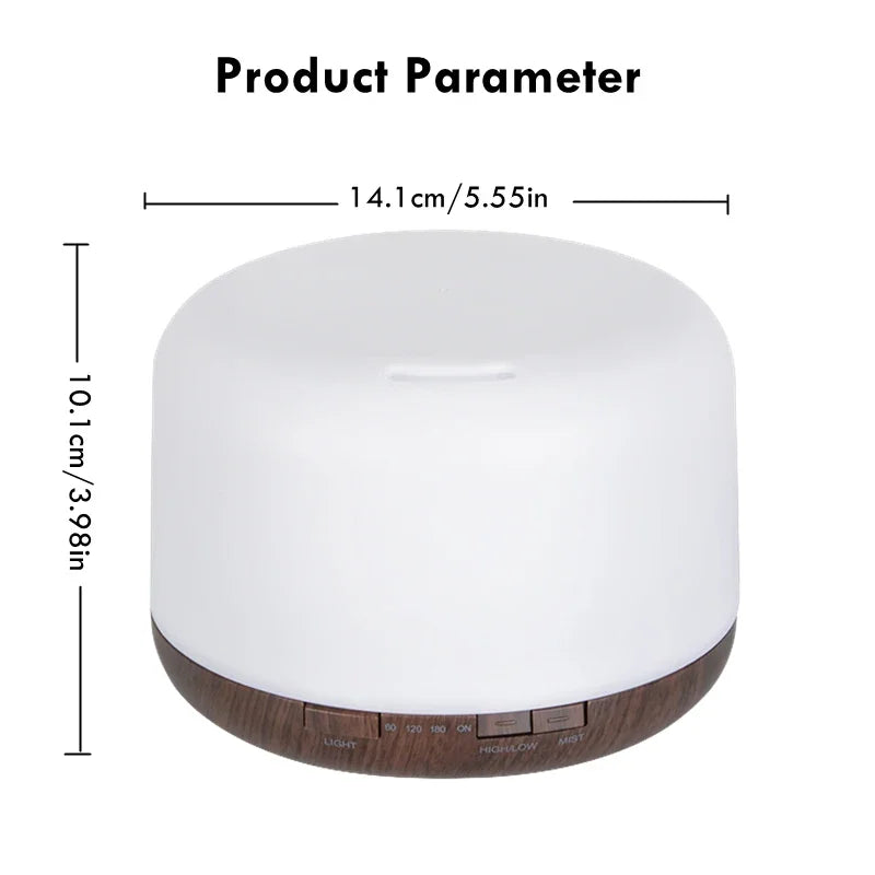 Aromora Mini Aroma Diffuser | 500 ml | Holzoptik | Ultraschall & LED Nachtlicht | USB-Betrieb