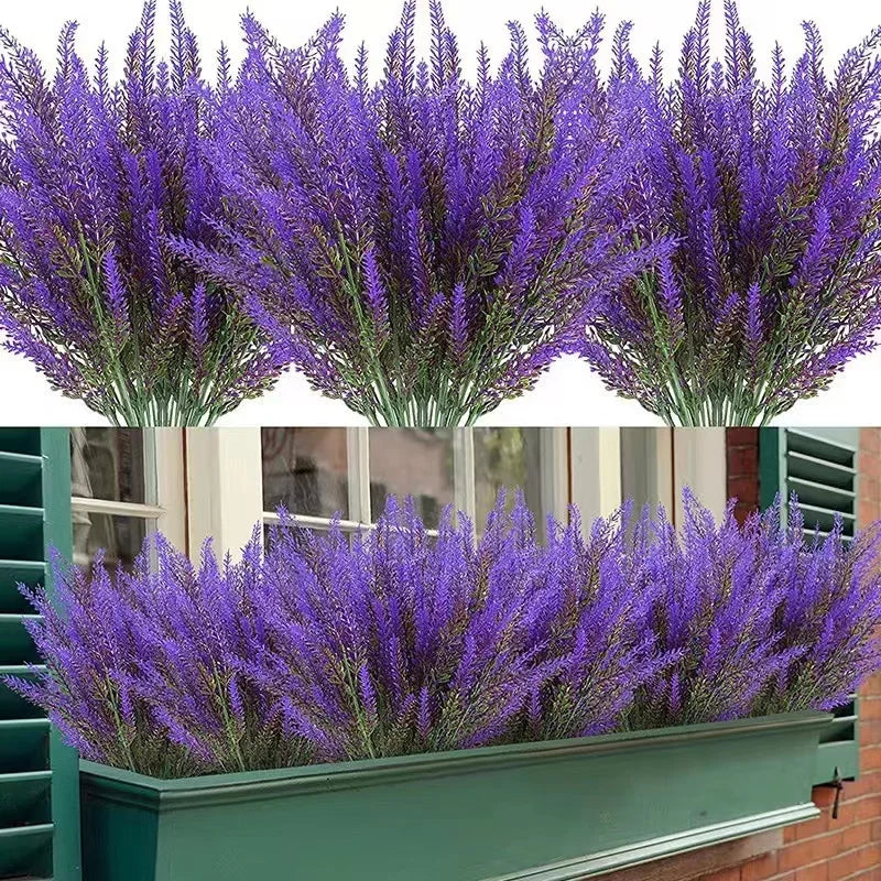 LAVÉON Künstlicher Lavendelstrauß | 5-zweigig | Realistische Blüten & Blätter | 38 cm Höhe | Für Wohnraum, Balkon & Garten