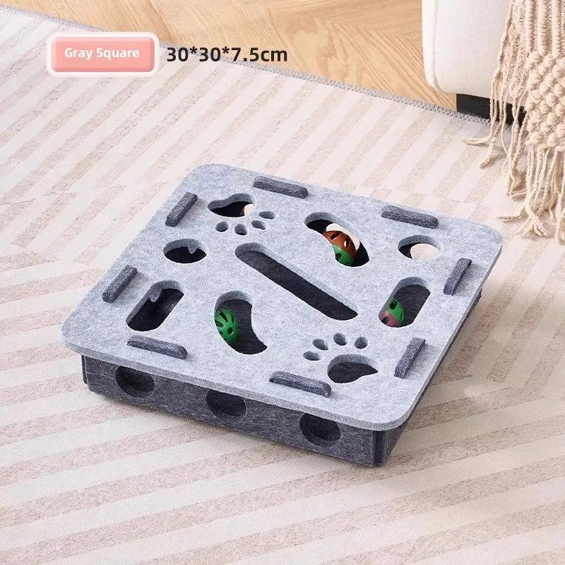 PAWFORT Katzen-Spielhaus 3-in-1 | Kratzbrett, Spielhöhle & Ballbahn | Einfach Aufbaubar