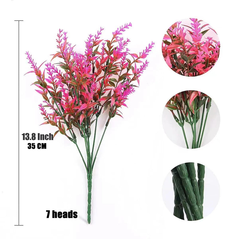 LAVÉON Künstlicher Lavendelstrauß | 5-zweigig | Realistische Blüten & Blätter | 38 cm Höhe | Für Wohnraum, Balkon & Garten