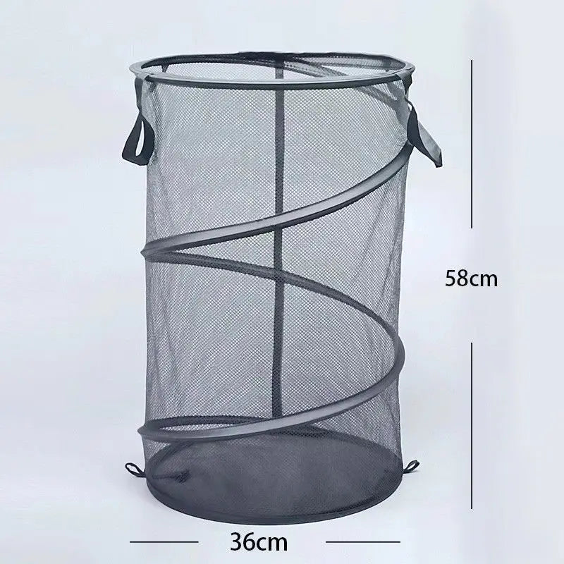 SPIRAFOLD Wäschekorb | Faltbar & Atmungsaktiv | Mesh-Design mit Tragegriffen | Für Zuhause, Bad & Studentenwohnung